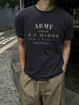 アーミーピグメントダイング半袖Tシャツ