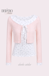 Dodo baby color cardigan layered top
