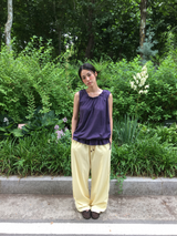 Waffle string sleeveless top (4color) 