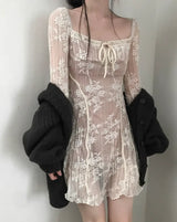 [ nude base ] nostalgia lace antique dress
