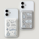 [Macsafe] ウィンターキャットマグセーフレザーカードウォレット
