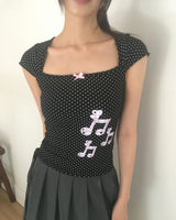 ジェリンドットリボンワッペン半袖Tシャツ