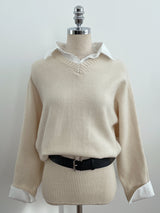 ハシュシャツレイヤードニット（ベルトセット）