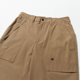 Poly Cotton RIB Track Zip Pants - BEIGE