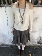 Lodi ドットオフショルダーニット