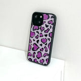 [MADE][Magsafe Glass Bumper Case] Heart Leopard Drawing Case ⋆ Purple