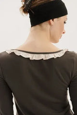 Jam shirring top - charcoal