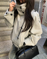 [ORIGINAL] Norden High-Neck Cotton Short Jacket