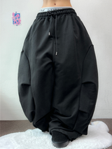 サイドプリーツパラシュートストリングバルーンパンツ🩶🖤🤍 - 3カラー