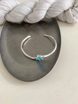 Matt silver blue star bangle