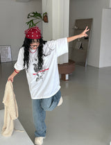 ローズレタリングフォーシーズンボクシー半袖Tシャツ