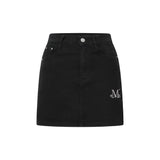 PISTOL BACK LEATHER DOUBLE CROSS SKIRT