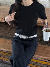 [BASIC ITEM] Basic semi crop t-shirts(4color)