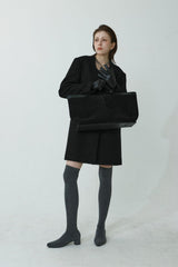 WOOL-LIKE LONG COAT_BLACK