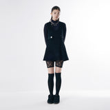 Wool button mini dress 001
