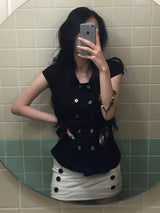 Muse Double Button Tee