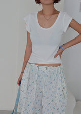 Flower cargo string jogger & wide pants