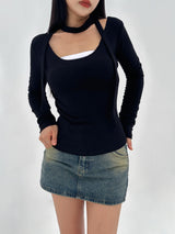 [BELT & INNER SHORTS] AUTUMN DENIM BROWN KHAKI DENIM SKIRT – SK