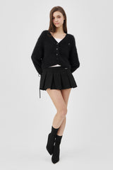 Classic sugarplum hairy cardigan, Black