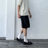Charcoal Draped Stripe Shorts