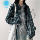 Elo Linen Fluffy Oversized Fit Checkered Shirt Shirt