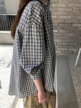 [ORIGINAL] Indie check oversized shirt