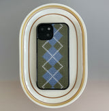 CLASSIC ARGYLE GLASS BUMPER CASE_KHAKI