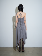 【MADE】カットアウトスリップドレス グレー