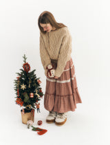 Charelle Tiered Skirt (Red)