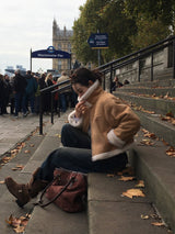[BELLIDE MADE] Dave, suede cropped mouton jacket