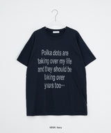 Nanade Lettering Dot Printing Loose-Fit Short Sleeve Tee