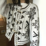 エニン ノルディック ダッフル ボタン ショート ニット カーディガン