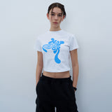 ツイストロゴクロップTシャツ　ホワイト