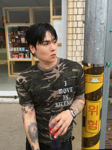 No.1811 S レタリング カモ ハーフ Tシャツ