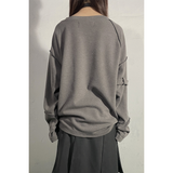 スリップネックオーバーロックトップ : GREY