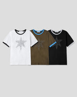 (UNISEX)カッティングスター ダブルスリーブTシャツ
