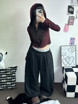 ダウンピンタックバルーンロングパンツ🩶🖤2カラー