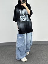 crack raw-edge cargo pants