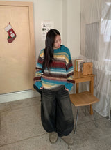 [unisex] Hadet Mohair Stripe Wool Knit