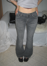 Ink Black Mid-Rise Semi-Bootcut Denim Jeans