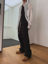 ロイフフレアフィットスウェットパンツ