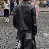 Mark Pocket Short Leather Jacket