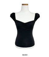 Bell shirring puff sleeveless