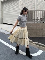 RIBBED HALF NECK TEE (4C)
