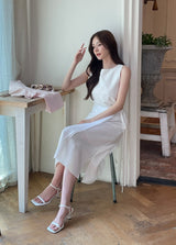Roselle Layered Wrap Sleeveless Long One Piece