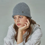 VA Curved Oval Metal Roll-Up Beanie / Melange Gray