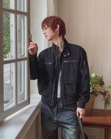 Kroven Vintage Zipper Crop Field Jacket