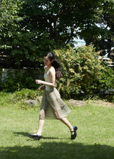 シアープリーツドレス (Light Grey)