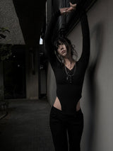 hook deep slit T (2color)