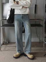 ASCLO Brush Wash Semi Wide Denim Pants (3color)